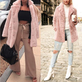 Faux Fur Autumn plush overcoat