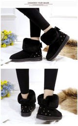 Bowtie Thick Fur Snow Boots
