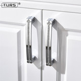 fashion deluxe glass diamond furniture decotation handles  crystal drawer knob