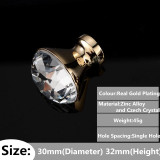 fashion deluxe glass diamond furniture decotation handles  crystal drawer knob