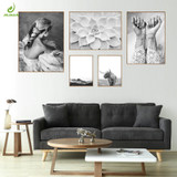 Nordic Canvas  Black And White Paintings For Living Room Wall Art Posters Home Room Decor