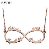 JOSEOD Custom 4 Name Necklace Infinity Necklace
