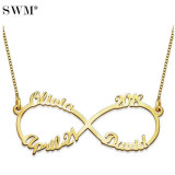 JOSEOD Custom 4 Name Necklace Infinity Necklace