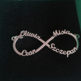 JOSEOD Custom 4 Name Necklace Infinity Necklace