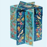 Star Of David Tzedakah Box- Birds & Flowers