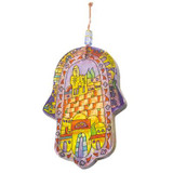 Glass Painted Hamsa - Jerusalem