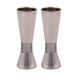 Large Candlesticks + Metal Cutout Jerusalem - Hammerwork