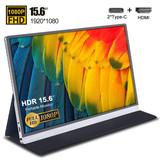 DIGITBLUE® Ultra Thin 15.6" Portable Monitor with 1080P | IPS HDR Screen Gaming Monitor | USB Type-C HDMI Display for Smart phone PC Laptop Ps4 Switch Xbox