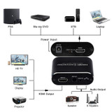 DIGITBLUE® 4K HDMI Audio Extractor, HDMI to HDMI with Audio and Optical Toslink SPDIF + 3.5mm Stereo Audio Out, HDMI Audio Extractor Splitter Converter Adapter, Support 4K@60Hz 1080P Full HD 3D for PS4