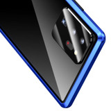 For Samsung Galaxy Note20 Ultra Shockproof Double-sided Tempered Glass Magnetic Attraction Case with Black Camera Lens Protector Cover(Green)