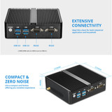 DIGITBLUE® Fanless Mini Computer | Windows 10 | Dual WIFI | Intel Celeron J1900 J1800 N2810 3805U | HDMI 4K | Gigabit Ethernet 2x RS232 Ports | 4x USB