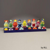 Menorah, Friends, Hand Painted Ceramic 12"x3", Color Box