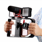 DIGITBLUE Pro Smartphone Video U-Rig | 3 Shoe Mounts Filmmaking Case | Handheld Phone Video Stabilizer | Grip Tripod Mount Stand