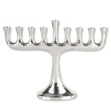 Highly Polished Nickel Plated Hammered Menorah