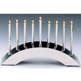 Contemporary Highly Polished Chrome Plated Low Voltage Menorah