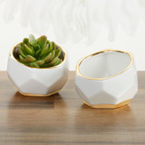 Geometric Ceramic Planter (Set of 2)