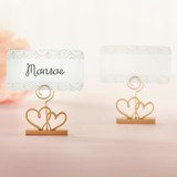 Gold Double Heart Place Card Holder (Set of 6)