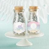 Vintage Milk Bottle Favor Jar with Chalk Heart Labels (Set of 12)