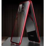 For Galaxy S20+ Shockproof Double-sided Tempered Glass Magnetic Attraction Case with Black Camera Lens Protector Cover(Black)