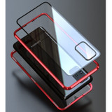 For Galaxy S20+ Shockproof Double-sided Tempered Glass Magnetic Attraction Case with Black Camera Lens Protector Cover(Black)