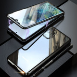 For Galaxy S20+ Shockproof Double-sided Tempered Glass Magnetic Attraction Case with Black Camera Lens Protector Cover(Black)