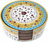 Coasters 6 pcs set with Box Shiny Wood Shiny
