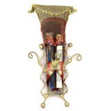 Under The Huppah Wedding Glass Keepsake Mezuzah Case & Stand By Gary Rosenthal, Keepsakes In Multi-Colored,gold Size: 2.5 W X 6 H