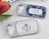 Personalized Silver Bottle Opener with Epoxy Dome - Beach Tides