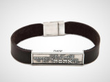 Kabbalah Bracelet, Unisex Leather Bracelet, Silver