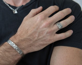Men Jewelry Set, Engraved Bracelet &