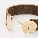 Men's Bracelet, Men Leather Bracelet, Gold