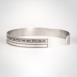 Silver Cuff Bracelet, Engraved Bracelet, Unique