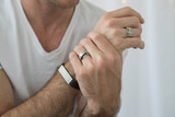 Leather Bracelet, Silver Leather Bracelets, Engraved