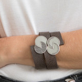Unisex Bracelet, Leather Bracelet, Silver Bracelet,