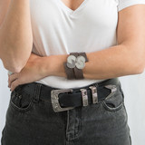 Unisex Bracelet, Leather Bracelet, Silver Bracelet,