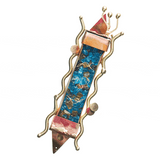 Choson & Kallah Wedding Glass Keepsake Mezuzah Case By Gary Rosenthal, Cases In Copper Size: 1.75 W X 6 H