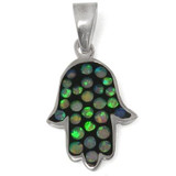 Hamsa Pendant With Unusual Stones