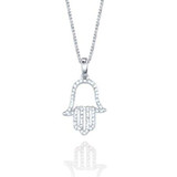 White Gold & Diamond Hamsa Necklace