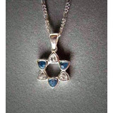 Pale Blue Heart Shaped Cubic Zirconia Star Of David