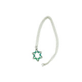 Star Of David Opal Necklace Pendant Set