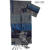 Tallit Set - Gray With Blues