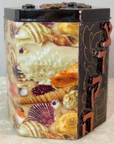 Tzedakah Box - Hand Painted On Tin In Motif