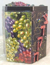 Tzedakah Box - Hand Painted On Tin In Motif