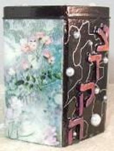 Tzedakah Box - Hand Painted On Tin In Motif