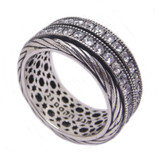 Rotating Silver Ring Inlaid With Zircon