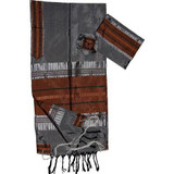 Silk Tallit- Gray with Copper
