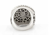 Kokopelli Medallion Ring, symbol of a Native American Fertility god ring, with fleur de lis symbol