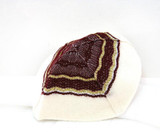Wool Tallit  - Bourdeaux on White