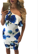Women Sexy One Shoulder Dress