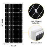 Waterproof 12V 100W Rigid Monocrystalline Silicon Solar Panel Waterproof 12V 100W Rigid Monocrystalline Silicon Solar Panel